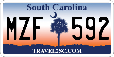 SC license plate MZF592