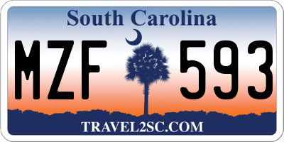 SC license plate MZF593