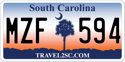 SC license plate MZF594