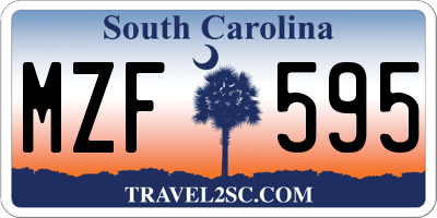 SC license plate MZF595