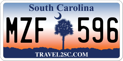 SC license plate MZF596