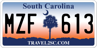 SC license plate MZF613
