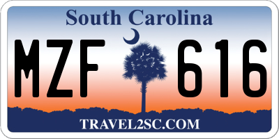 SC license plate MZF616