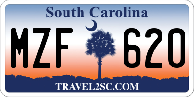SC license plate MZF620