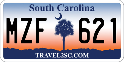 SC license plate MZF621