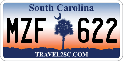 SC license plate MZF622