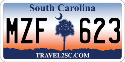 SC license plate MZF623