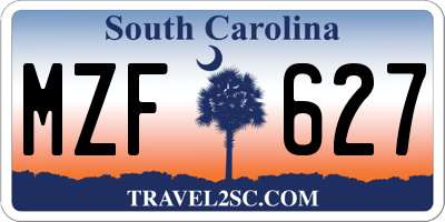 SC license plate MZF627