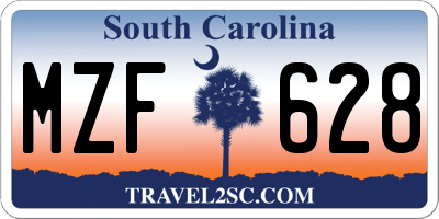 SC license plate MZF628