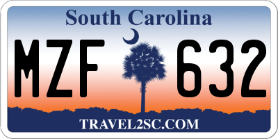 SC license plate MZF632