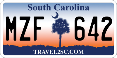 SC license plate MZF642