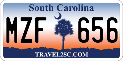 SC license plate MZF656