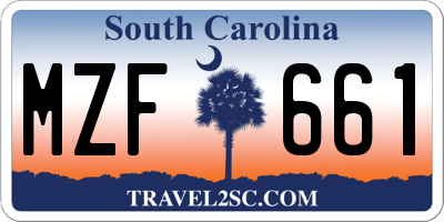 SC license plate MZF661