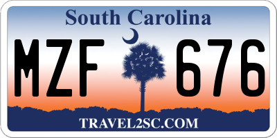 SC license plate MZF676