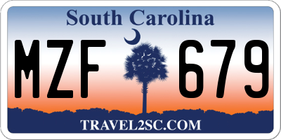 SC license plate MZF679
