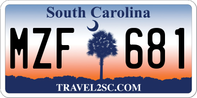 SC license plate MZF681
