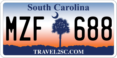 SC license plate MZF688