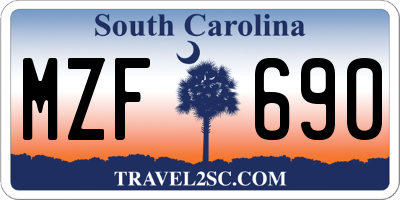 SC license plate MZF690