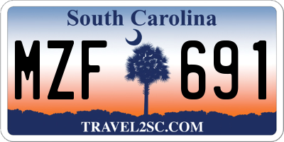 SC license plate MZF691