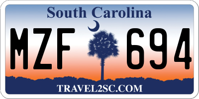 SC license plate MZF694