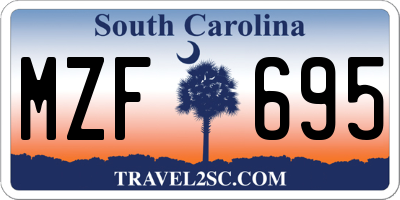SC license plate MZF695