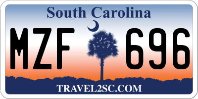 SC license plate MZF696