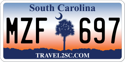 SC license plate MZF697