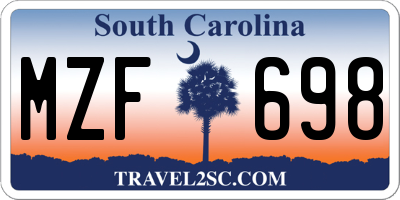 SC license plate MZF698