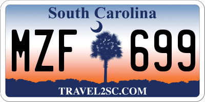 SC license plate MZF699