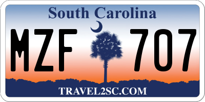 SC license plate MZF707