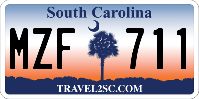 SC license plate MZF711