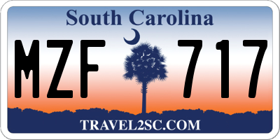 SC license plate MZF717