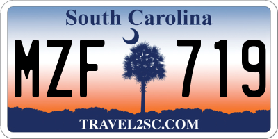 SC license plate MZF719