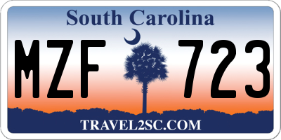 SC license plate MZF723