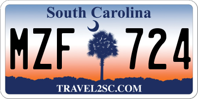 SC license plate MZF724