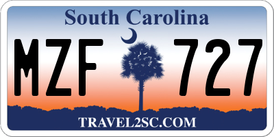 SC license plate MZF727