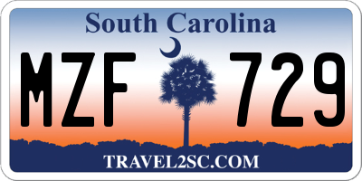 SC license plate MZF729