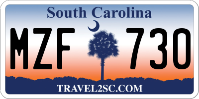 SC license plate MZF730