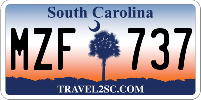 SC license plate MZF737