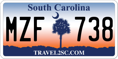 SC license plate MZF738