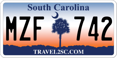 SC license plate MZF742