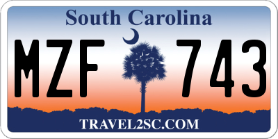 SC license plate MZF743