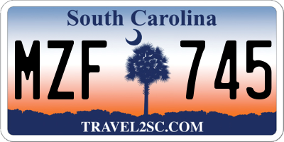SC license plate MZF745