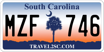 SC license plate MZF746