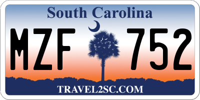 SC license plate MZF752
