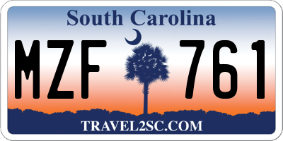 SC license plate MZF761