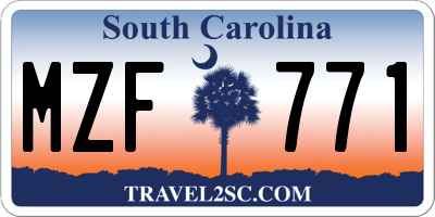 SC license plate MZF771
