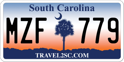 SC license plate MZF779