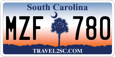 SC license plate MZF780