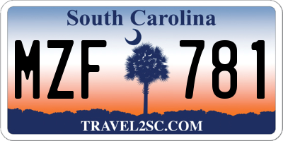 SC license plate MZF781